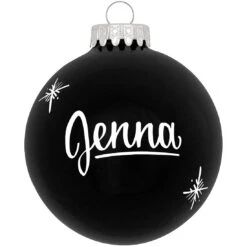 Personalized Plain Design Ornament 4 Inch -Holiday Decoration Store 1001 media black 1