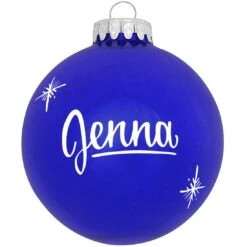 Personalized Plain Design Ornament 4 Inch -Holiday Decoration Store 1001 media blue 1