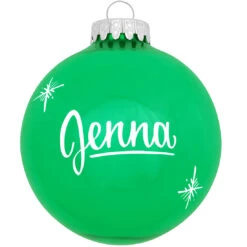 Personalized Plain Design Ornament 4 Inch -Holiday Decoration Store 1001 media green 1