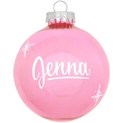 Personalized Plain Design Ornament 4 Inch -Holiday Decoration Store 1001 media pink 1