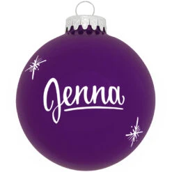 Personalized Plain Design Ornament 4 Inch -Holiday Decoration Store 1001 media purple 1