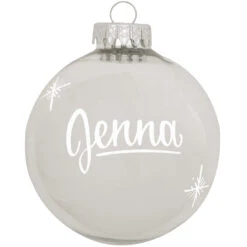 Personalized Plain Design Ornament 4 Inch -Holiday Decoration Store 1001 media silver 1