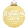 Personalized Merry Christmas Holly Design Ornament -Holiday Decoration Store 1002 media gold 1