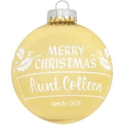 Personalized Merry Christmas Holly Design Ornament