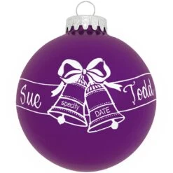 Personalized Wedding Bells Design Ornament 22 Personalized Wedding Bells Design Ornament -Holiday Decoration Store 1003 media purple 1