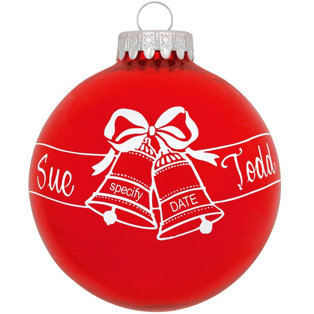 Personalized Wedding Bells Design Ornament 5 Personalized Wedding Bells Design Ornament - Image 3