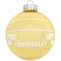 Personalized Anniversary Holly Design Ornament 9 Personalized Anniversary Holly Design Ornament -Holiday Decoration Store 1005 media gold 2
