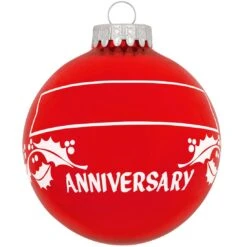 Personalized Anniversary Holly Design Ornament 11 Personalized Anniversary Holly Design Ornament -Holiday Decoration Store 1005 media red 2