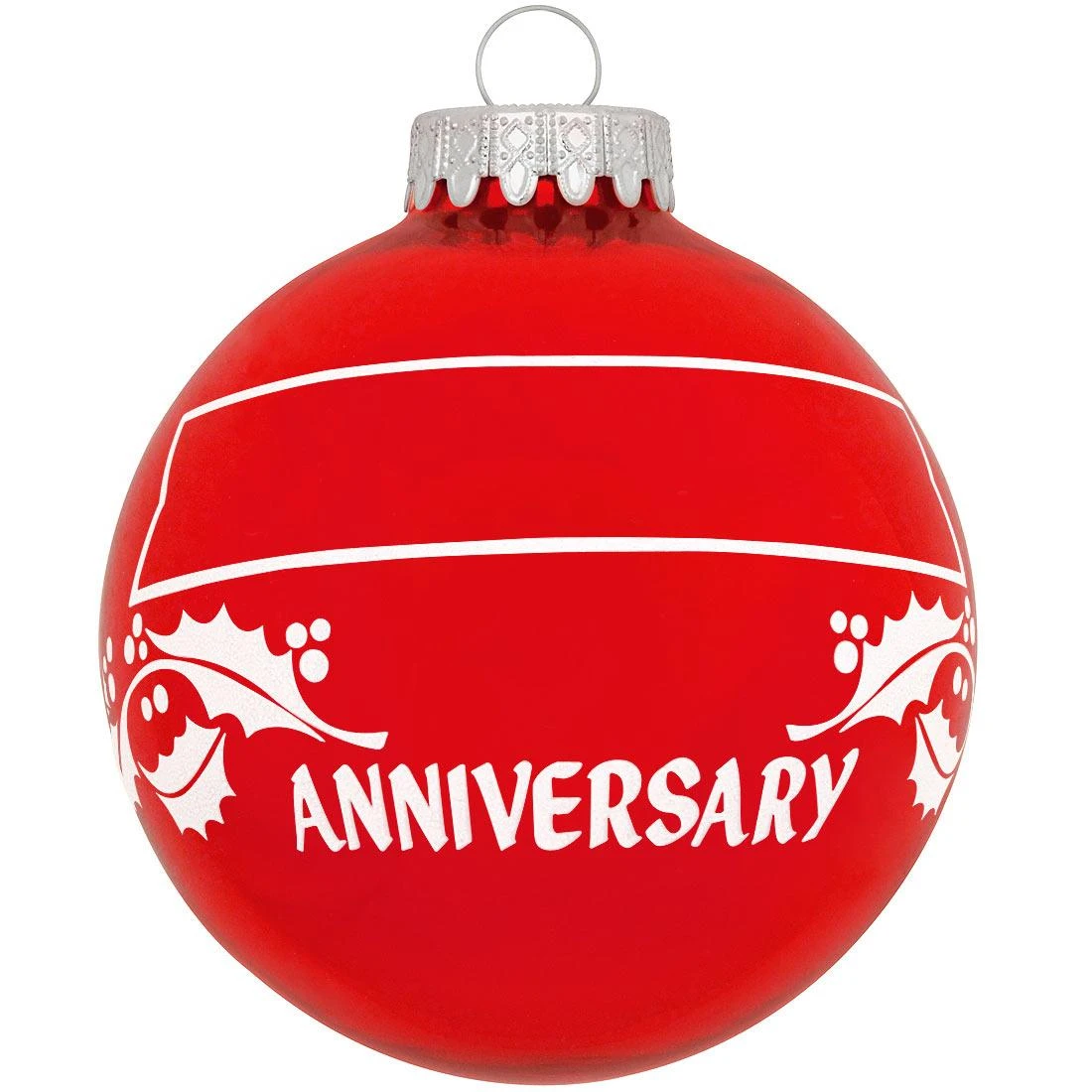 Personalized Anniversary Holly Design Ornament 6 Personalized Anniversary Holly Design Ornament - Image 4
