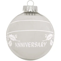 Personalized Anniversary Holly Design Ornament 13 Personalized Anniversary Holly Design Ornament -Holiday Decoration Store 1005 media silver 2