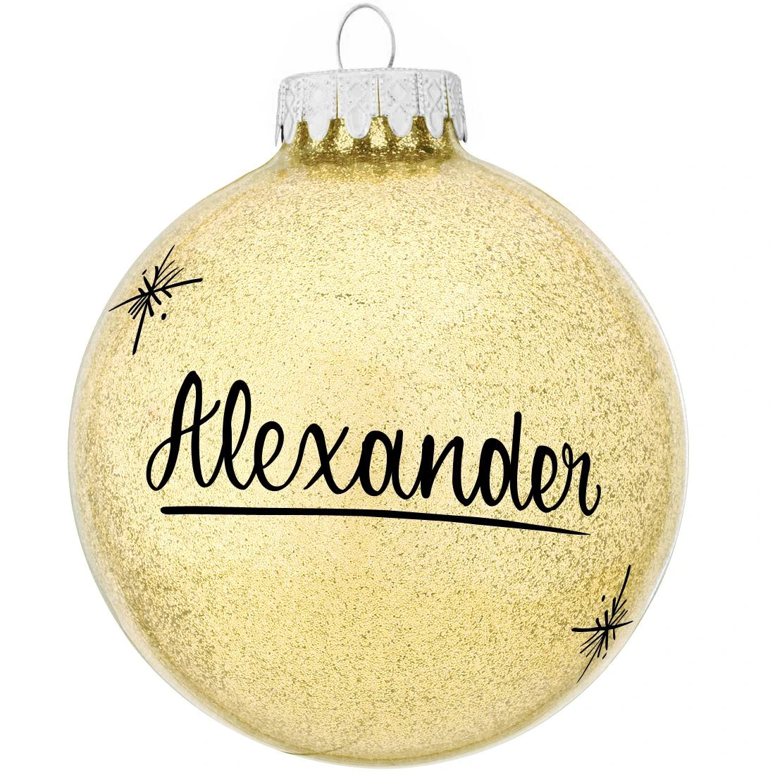 Personalized Sparkling Glass Ornament 3 Personalized Sparkling Glass Ornament