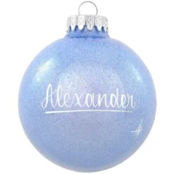 Personalized Sparkling Glass Ornament 32 Personalized Sparkling Glass Ornament -Holiday Decoration Store 1006 media light20blue 1