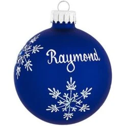 Personalized Birthstone Glass Ornament -Holiday Decoration Store 1010 media blue 1