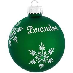 Personalized Birthstone Glass Ornament -Holiday Decoration Store 1010 media green 1