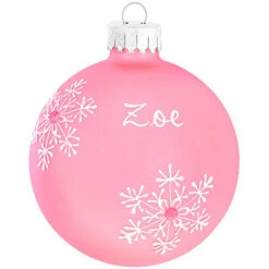 Personalized Birthstone Glass Ornament -Holiday Decoration Store 1010 media pink 1