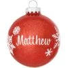 Personalized Sparkle Glass Ornament With Snowflakes -Holiday Decoration Store 1016 media red 1