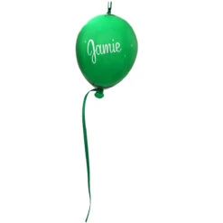 Personalized Balloon Glass Ornament -Holiday Decoration Store 1023 media green 1