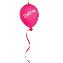 Personalized Balloon Glass Ornament -Holiday Decoration Store 1023 media pink 1