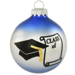 Personalized Class Of Cap And Diploma Glass Ornament 25 Personalized Class Of Cap And Diploma Glass Ornament -Holiday Decoration Store 1026 media blue 2