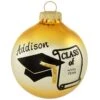 Personalized Class Of Cap And Diploma Glass Ornament