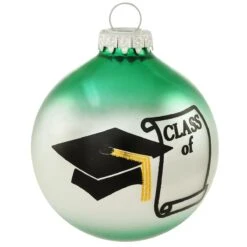 Personalized Class Of Cap And Diploma Glass Ornament 23 Personalized Class Of Cap And Diploma Glass Ornament -Holiday Decoration Store 1026 media green 2
