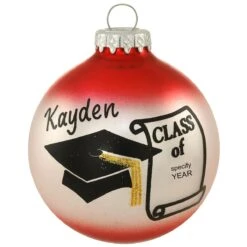 Personalized Class Of Cap And Diploma Glass Ornament 20 Personalized Class Of Cap And Diploma Glass Ornament -Holiday Decoration Store 1026 media red 1