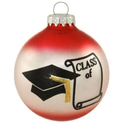 Personalized Class Of Cap And Diploma Glass Ornament 21 Personalized Class Of Cap And Diploma Glass Ornament -Holiday Decoration Store 1026 media red 2