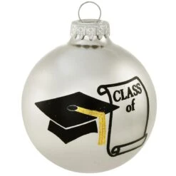 Personalized Class Of Cap And Diploma Glass Ornament 29 Personalized Class Of Cap And Diploma Glass Ornament -Holiday Decoration Store 1026 media silver 2