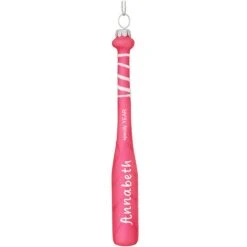 Personalized Baseball Bat Glass Ornament