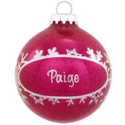 Personalized Sparkle Ornament With Oval And Snowflakes
