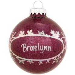 Personalized Sparkle Ornament With Oval And Snowflakes 12 Personalized Sparkle Ornament With Oval And Snowflakes -Holiday Decoration Store 1032 media purple 1