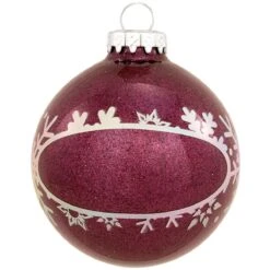 Personalized Sparkle Ornament With Oval And Snowflakes 13 Personalized Sparkle Ornament With Oval And Snowflakes -Holiday Decoration Store 1032 media purple 2