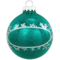 Personalized Sparkle Ornament With Oval And Snowflakes 15 Personalized Sparkle Ornament With Oval And Snowflakes -Holiday Decoration Store 1032 media teal 2