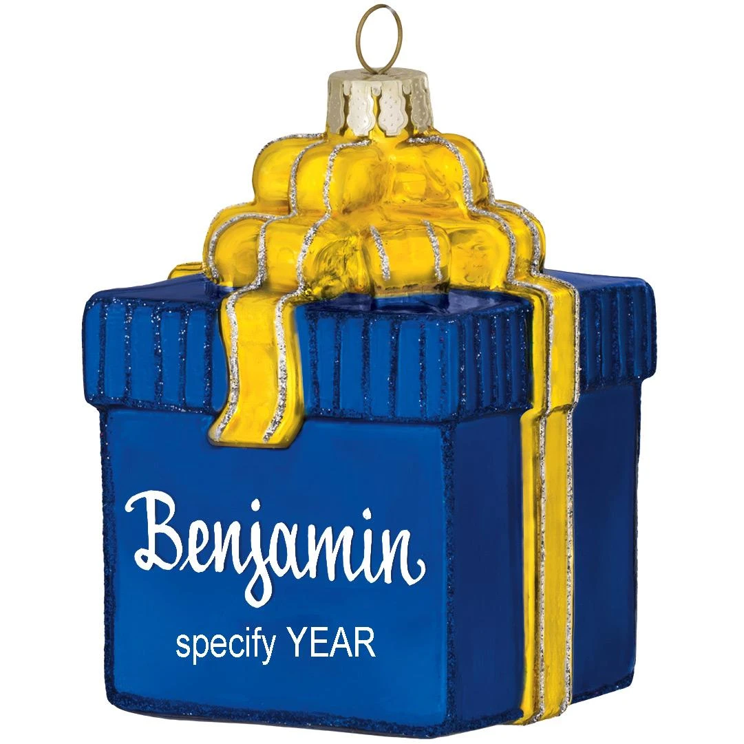 Personalized Gift Package With Bow Glass Ornament 9 Personalized Gift Package With Bow Glass Ornament - Image 7