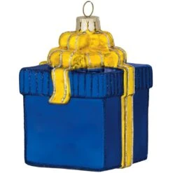 Personalized Gift Package With Bow Glass Ornament 23 Personalized Gift Package With Bow Glass Ornament -Holiday Decoration Store 1033 media blue 2