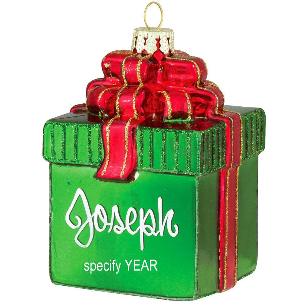 Personalized Gift Package With Bow Glass Ornament 7 Personalized Gift Package With Bow Glass Ornament - Image 5
