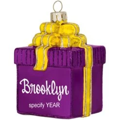 Personalized Gift Package With Bow Glass Ornament 28 Personalized Gift Package With Bow Glass Ornament -Holiday Decoration Store 1033 media purple 1