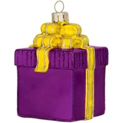 Personalized Gift Package With Bow Glass Ornament 29 Personalized Gift Package With Bow Glass Ornament -Holiday Decoration Store 1033 media purple 2