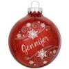 Personalized Snowflake Swirls Glass Ornament -Holiday Decoration Store 1038 media red 1