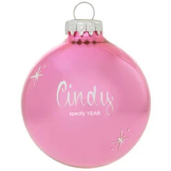 Personalized Plain 3 Inch Glass Ornaments -Holiday Decoration Store 1041 media pink 1