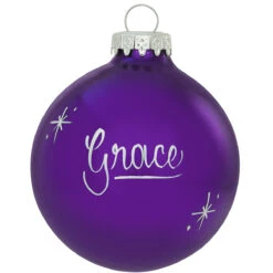 Personalized Plain 3 Inch Glass Ornaments -Holiday Decoration Store 1041 media purple 1