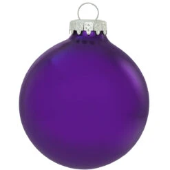 Personalized Plain 3 Inch Glass Ornaments -Holiday Decoration Store 1041 media purple 2
