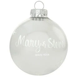 Personalized Plain 3 Inch Glass Ornaments -Holiday Decoration Store 1041 media silver 1