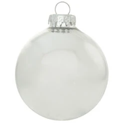 Personalized Plain 3 Inch Glass Ornaments -Holiday Decoration Store 1041 media silver 2