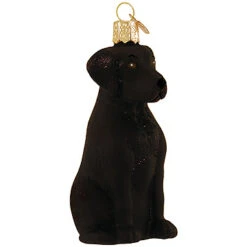 Black Labrador Retriever Glass Ornament