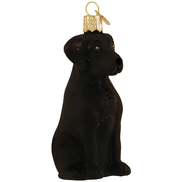 Black Labrador Retriever Glass Ornament 3 Black Labrador Retriever Glass Ornament
