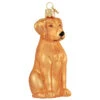 Yellow Labrador Retriever Glass Ornament