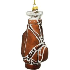 Personalized Brown Golf Bag Glass Ornament -Holiday Decoration Store 1113032 web 2