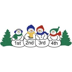 Personalized Snowman Family Of 4 Round Ornament -Holiday Decoration Store 1126256 web 4