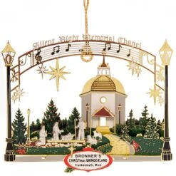 Bronner's Silent Night Chapel Brass Ornament